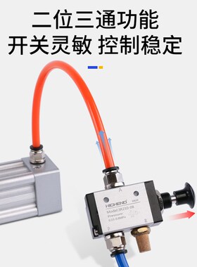 气动手拉阀3R210-08/3R310-10二位三通手板阀换向阀手动开关气阀