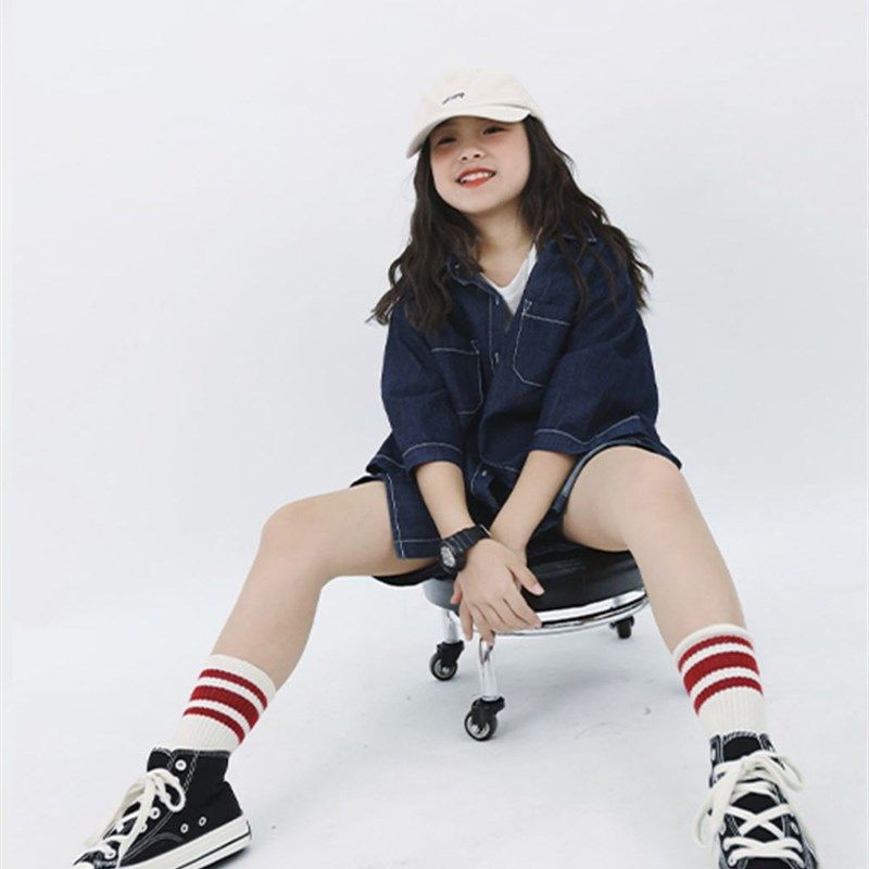 童装女童牛仔套装2024夏装新款中大童短袖短裤休闲宽松衬衫两件套,童装/婴儿装/亲子装,儿童牛仔裤,淘宝优惠券,粉丝福利购,淘宝优惠卷