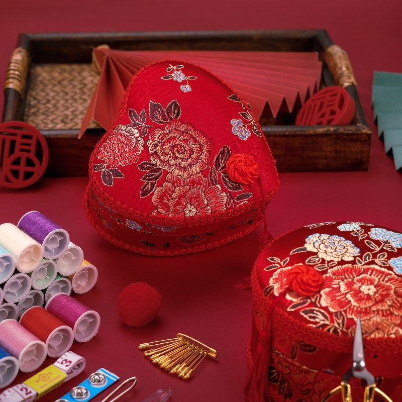 婚庆针线盒女方陪嫁用品大全嫁妆结婚家用实用针线包收纳盒套装,居家布艺,线盒,淘宝优惠券,粉丝福利购,淘宝优惠卷