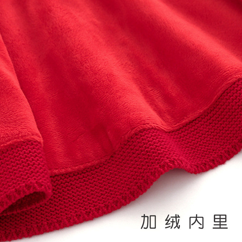 宝宝披肩大红色洋气童装外套婴儿披风斗篷春秋外出薄绒保暖防风