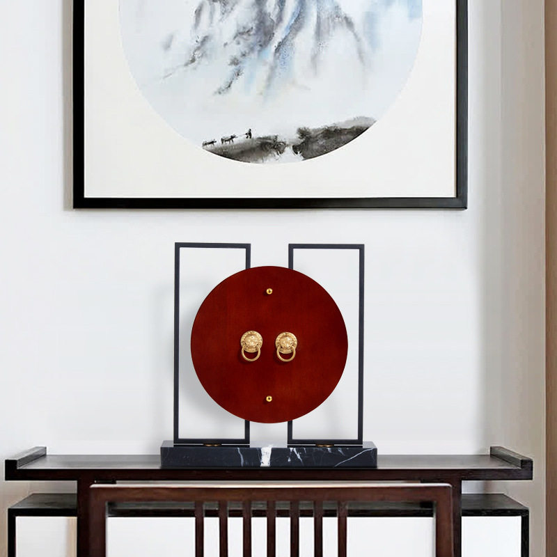 新中式禅意轻奢摆设客厅酒柜玄关软装饰品样板间高端建筑扇子摆件