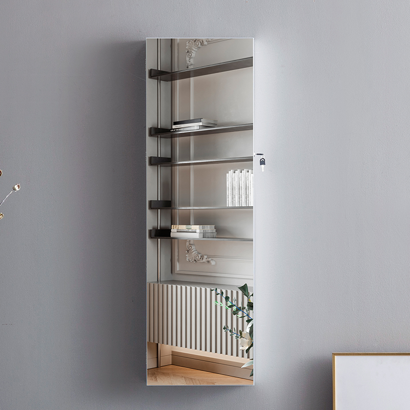 穿衣镜子全身镜挂门挂墙试衣镜卧室壁挂镜化妆柜品首饰收纳柜6185