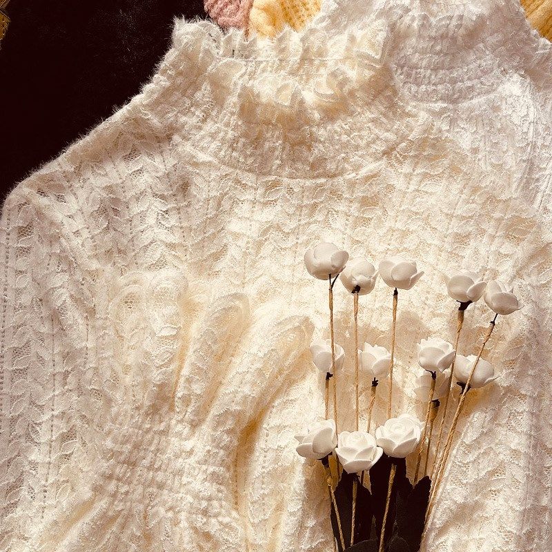 高领磨毛蕾丝打底衫女叠穿内搭小衫秋冬新款洋气喇叭袖网纱上衣女,女装/女士精品,蕾丝衫/雪纺衫,淘宝优惠券,粉丝福利购,淘宝优惠卷