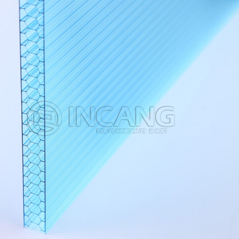 PC阳光板透明耐力板遮阳雨棚聚碳酸酯板实心采光瓦中空隔热阳光房