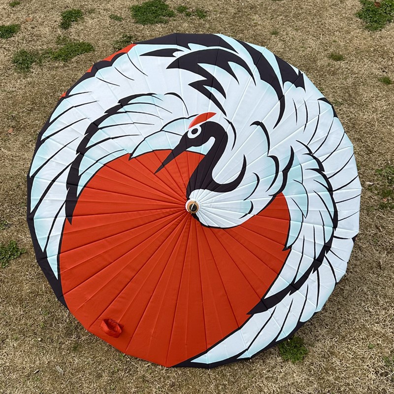 古风伞创意仙鹤24骨加固结实抗风长柄伞高颜值汉服旗袍中国风雨伞
