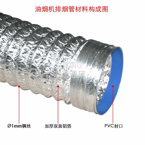 排烟管软管160换气扇排烟伸缩耐高温排烟管出风口排烟管  通用商