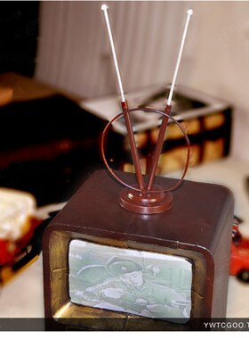 老式仿古铁艺电视机模型 复古拍摄影楼 韩式道具 店面橱窗摆件