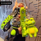 绿色太空孤寡旅行青蛙钥匙扣汽车公仔玩偶背包书包小挂件包包挂饰