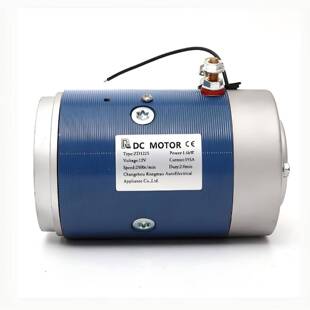 供应直流有刷电机蓝银配色圆柱形Q235壳体双接线柱液压油泵电机