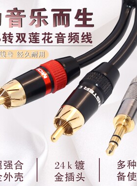 专业发烧级3.5转双RCA音频线
