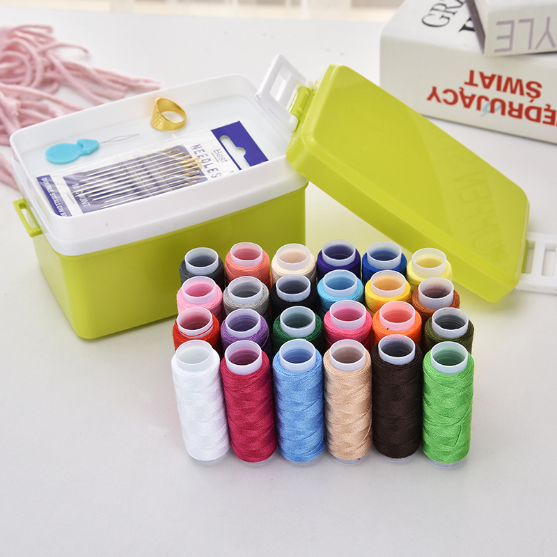 新款24色针线盒套装家用便携式针线包缝补包手工线针缝纫线女宿舍