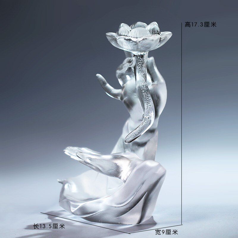 琉璃佛手烛台香座莲花香插摆件居家客厅摆放茶室茶座装饰香塔香座