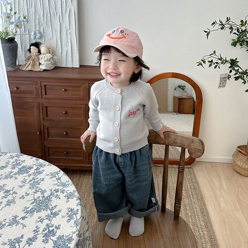 女童针织开衫套装春秋季洋气婴幼儿百搭毛衣外套女宝宝休闲牛仔裤