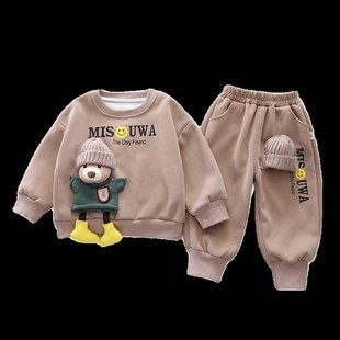 婴儿衣服春季可爱超萌纯棉卫衣8分体9套装10个月一岁男宝宝春秋装