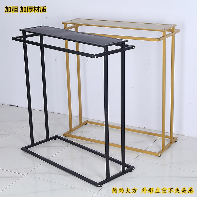 服装店展示架中岛架男女童装双排中间货架落地双杠侧挂商用挂衣架