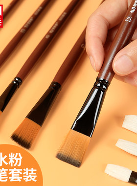 天天练水粉画笔套装羊毫羊毛水彩笔排笔美术生专用尼龙笔刷色彩丙