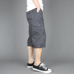 宽松多口袋工装 裤 全棉休闲男裤 夏季 透气短裤 七分裤 大码 拉链袋 男士
