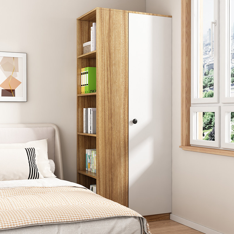 实木衣柜小户型家用卧室儿童转角衣柜子网红单门简易衣柜收纳定制