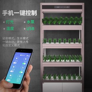 家庭阳台无土栽培设备水培蔬菜植物工厂立体智能种植系统机架柜箱