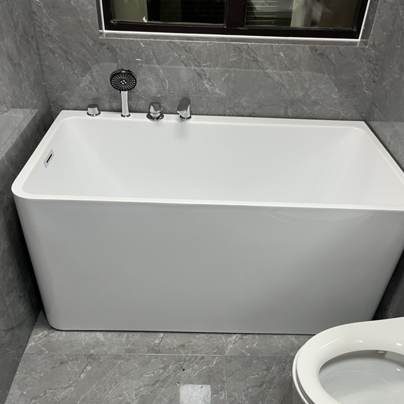 维嘉独立式浴缸家用卫生间亚克力浴盆小户型1-1.7米迷你日式深泡