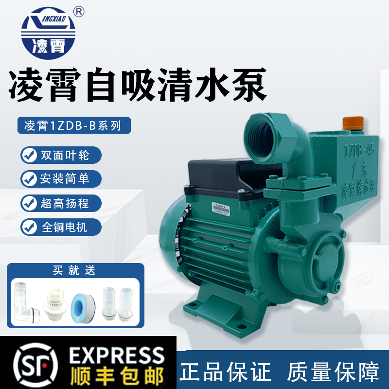 广东凌霄牌水泵自吸泵清水泵全自动家用增压泵井水抽水泵1ZDB-35B