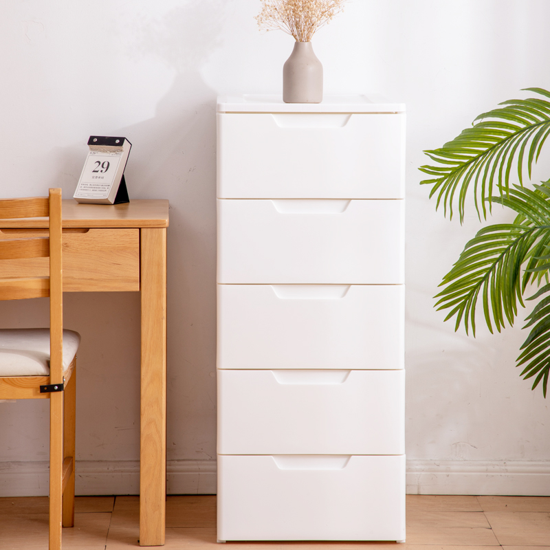 爱丽思抽屉式收纳柜子带滑轮加厚五斗橱窄高柜子客厅储物整理衣柜