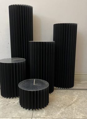黑色罗马柱甜品台摆台橱窗路引圆柱