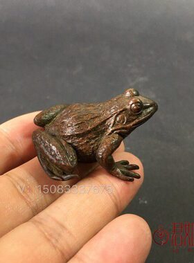 纯铜青蛙摆件 仿古实心铜大青蛙香插铜小青蛙茶宠