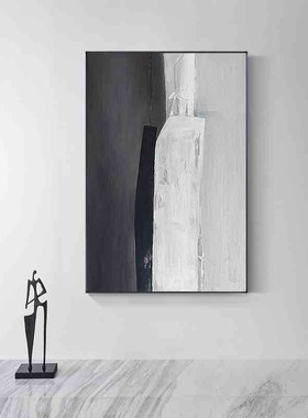 橙色抽象大尺寸装饰画极简风沙发背景挂画玄关走R廊卧室样板房壁