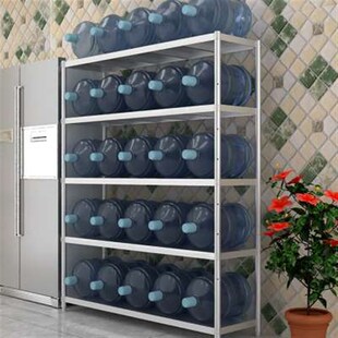 不锈钢厨房置物架五层落地多层仓库货架家用微波炉收纳储物整理架