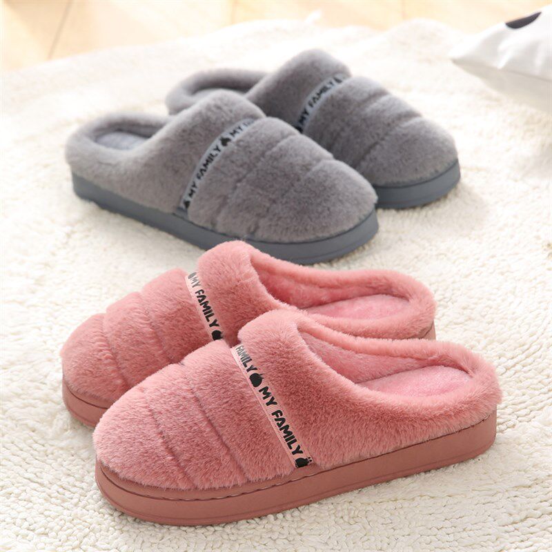 冬季纯色半包跟棉拖鞋家用居家室内保暖厚底毛绒月子鞋防滑男女鞋