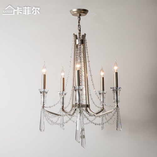 美式乡村吊灯复古铁艺大客厅餐厅灯具别墅复式楼梯长轻奢水晶吊灯