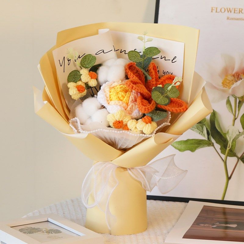 针织毛线花束成品一举夺魁向日葵花束教师节送老师女生闺蜜小礼物,鲜花速递/花卉仿真/绿植园艺,仿真花,淘宝优惠券,粉丝福利购,淘宝优惠卷