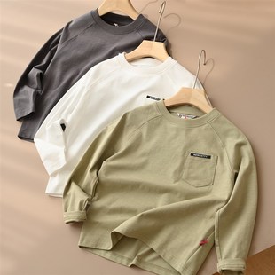 32支精梳竹节纱 170大童 A类儿童长袖 男童女童打底衫 春秋款童装