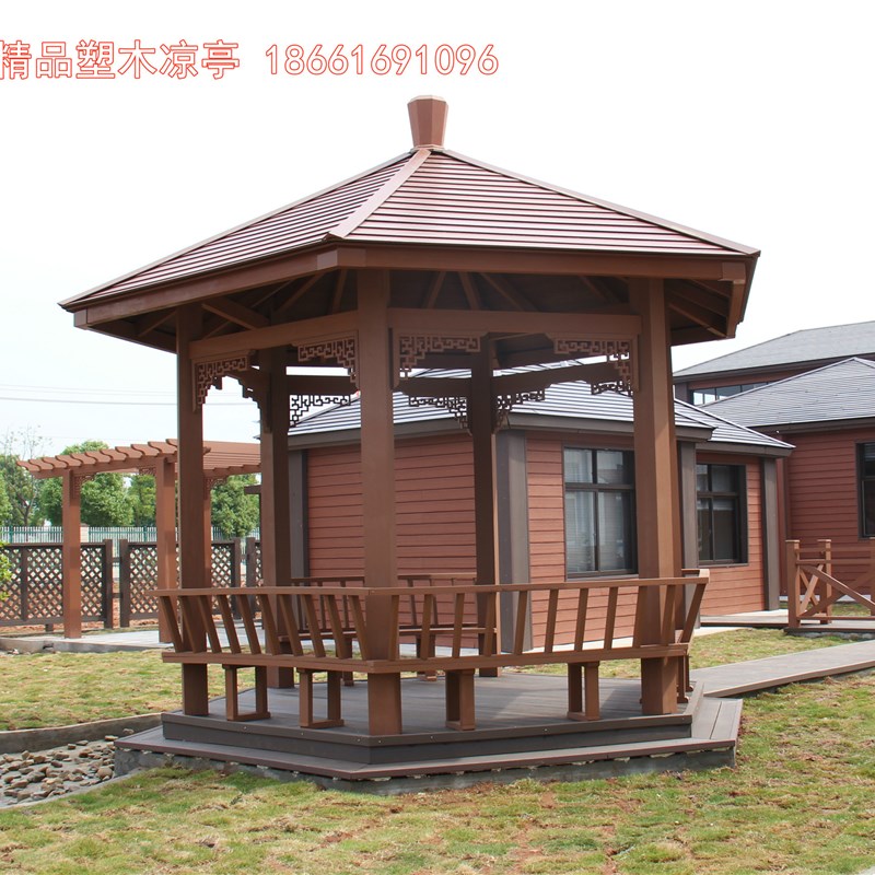 塑木凉亭厂家 木塑y田园式凉亭 木塑新材料