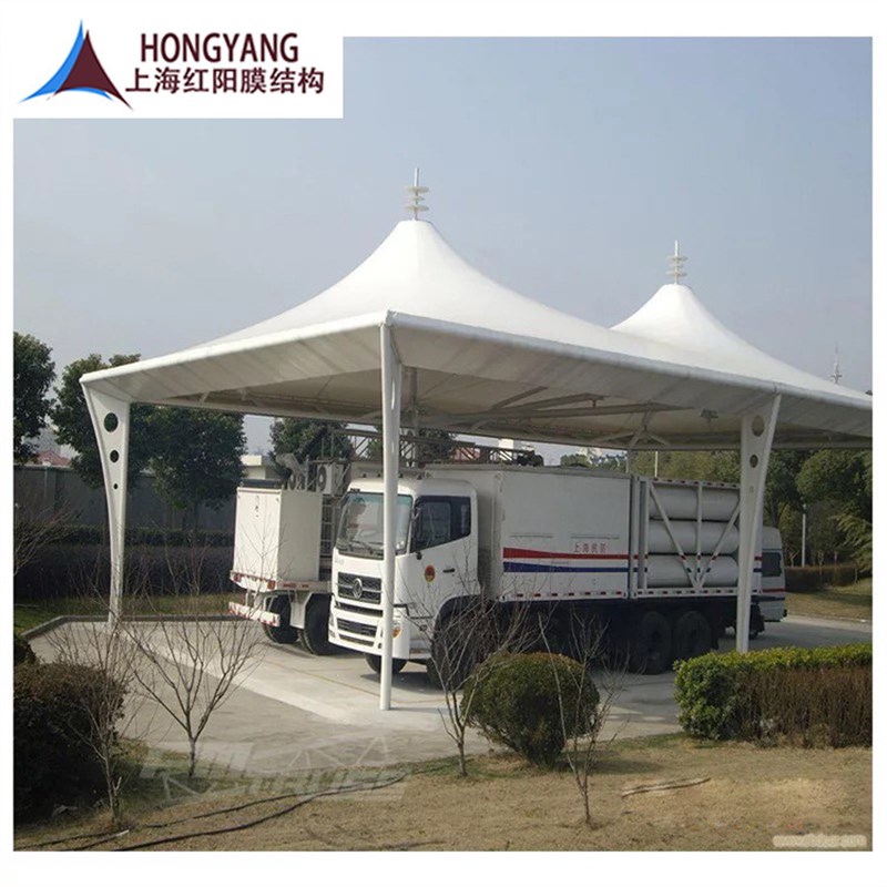 承接河南各地户外遮阳棚小区膜结构汽车自行车电动U车充电桩停车