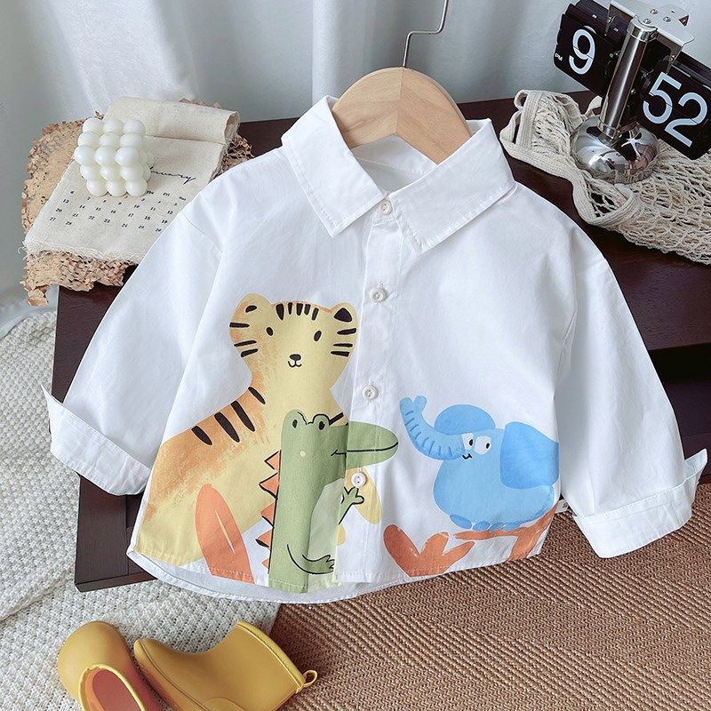 韩系卡通潮流2024男童衬衫翻领韩版洋气春秋款男宝宝衣服儿童卡通,童装/婴儿装/亲子装,衬衫,淘宝优惠券,粉丝福利购,淘宝优惠卷