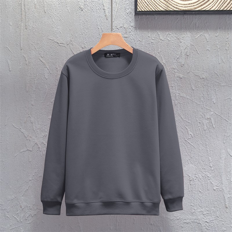 春秋季男卫衣保暖加绒加肥加大码胖子大号加M厚长袖t恤上衣打底衫