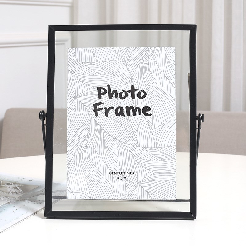 厂家 创意北欧相框 金属铁艺立体几何装饰摆件玻Z璃标本相架