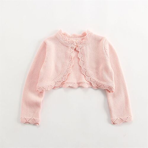 女宝宝薄毛衣披肩春秋女童针织小外套周岁生日礼服裙外搭红色洋气