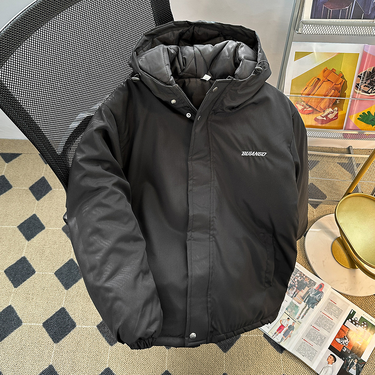 冲锋衣羽绒棉服男冬季加厚u连帽宽松情侣棉衣潮流百搭保暖棉袄外