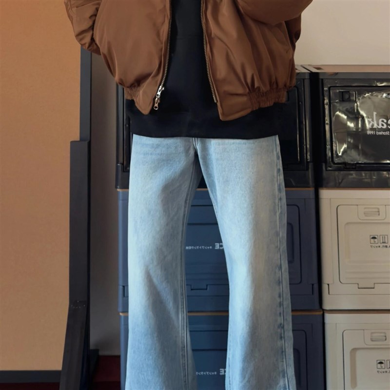 工装外套男秋季套装男装2024新款日系夹J克上衣男搭配直筒牛仔裤