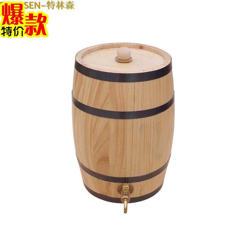 木桶厂家供应f橡木酒桶 可以定做木质啤酒桶红酒桶原木色实木