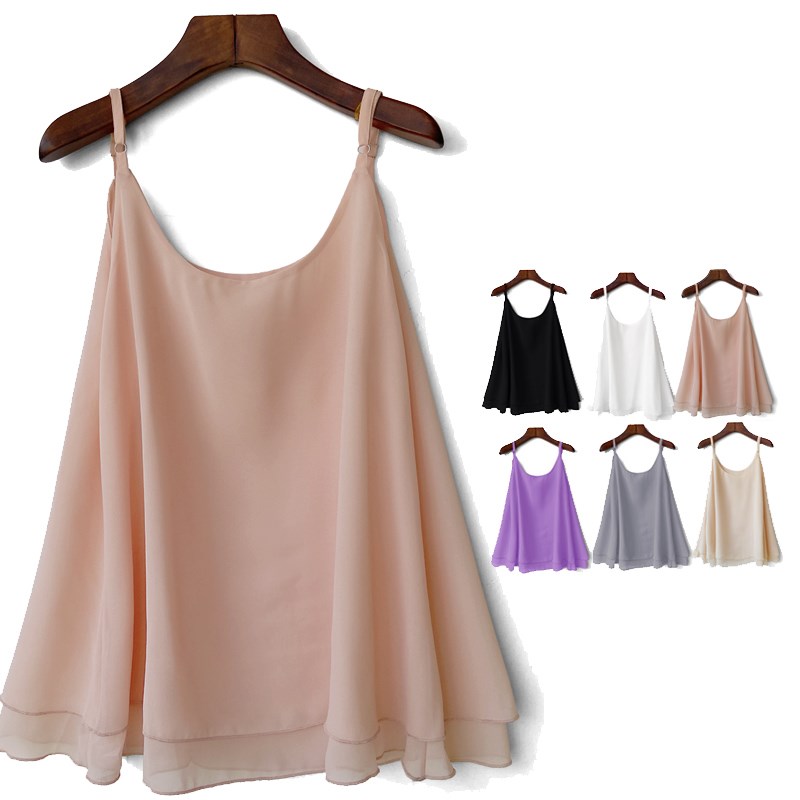 孕妇装夏季雪纺吊带背p心内搭外穿打底上衣黑白色外穿A字宽松大码