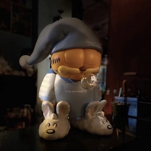 现货网红瞌睡咖啡猫睡衣吐泡泡手办潮玩公仔桌面摆件男孩生日礼物
