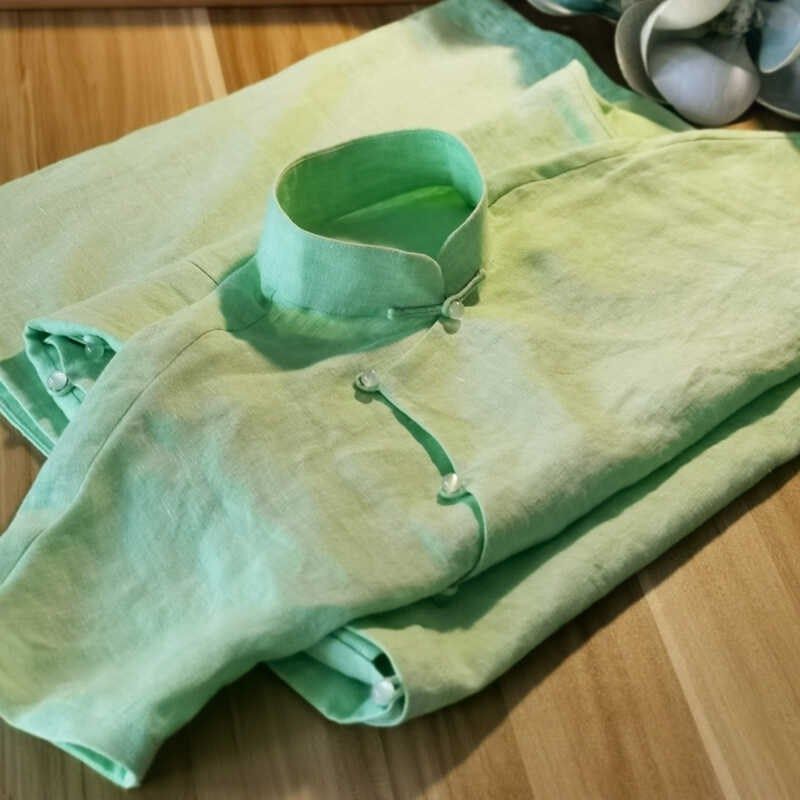 小清新绿色中式旗袍连衣裙年轻少女气质复古民国风素雅日常修身夏,女装/女士精品,旗袍,淘宝优惠券,粉丝福利购,淘宝优惠卷