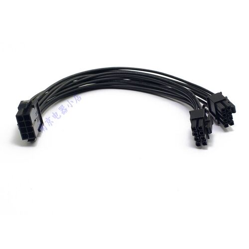 cpu8pin转显卡双8pin供电线 cpBu8p转PCI-E双6+2转接线 20cm