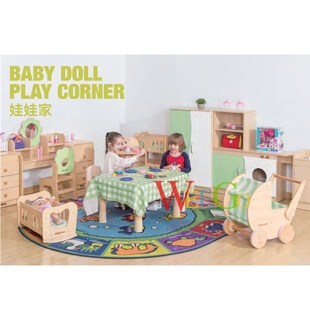 布娃娃男女组 换洗台 高脚椅 妈A咪梳妆椅 化妆台 衣柜 推车浅绿