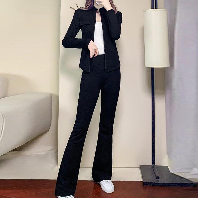 秋冬新款运动套装女洋气时尚休闲长袖两件套纯棉卫衣外套喇叭裤潮,女装/女士精品,休闲运动套装,淘宝优惠券,粉丝福利购,淘宝优惠卷