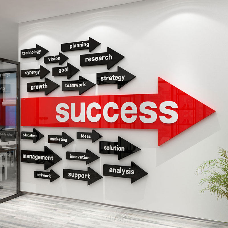 办公室墙面装饰区企业文化贴纸画公司团队激励志标语会议背景布置,家居饰品,文化墙贴,淘宝优惠券,粉丝福利购,淘宝优惠卷